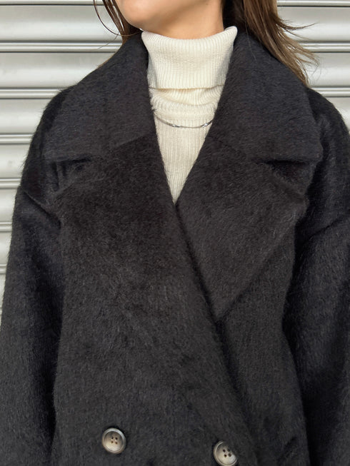 シャギーダブルミドル丈コート